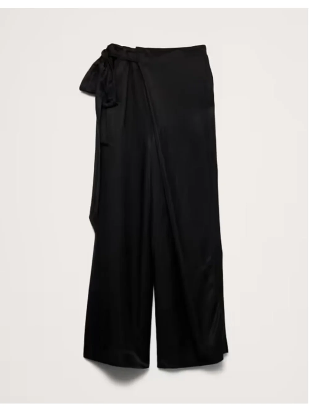 Banana Republic Viscose Linen Palazzo Pants Black Size M Fold Over Waist NWT